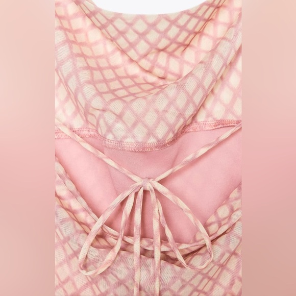 Zara Tulle Maxi Slip Dress geometric print size medium - Picture 5 of 14